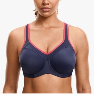 SYROKAN NWT Full Support Racerback Lightly Lined Underwire Sports Bra 34E